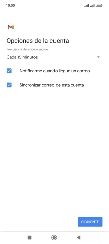 Si aparece en la pantalla esta imagen, tu cuenta de correo electrónico ha sido reconocida y configurada automáticamente. Sigue las indicaciones de la pantalla para introducir más información y terminar la configuración.