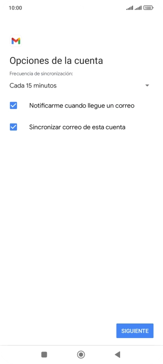 Si aparece en la pantalla esta imagen, tu cuenta de correo electrónico ha sido reconocida y configurada automáticamente. Sigue las indicaciones de la pantalla para introducir más información y terminar la configuración.
