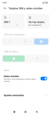 Pulsa el nombre de la tarjeta SIM.