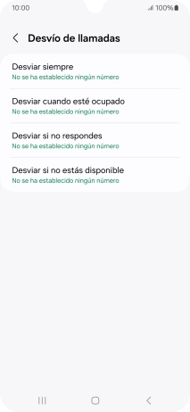 Pulsa el tipo de desvío deseado.