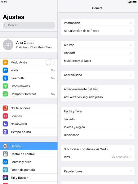 Pulsa tu ID de Apple.