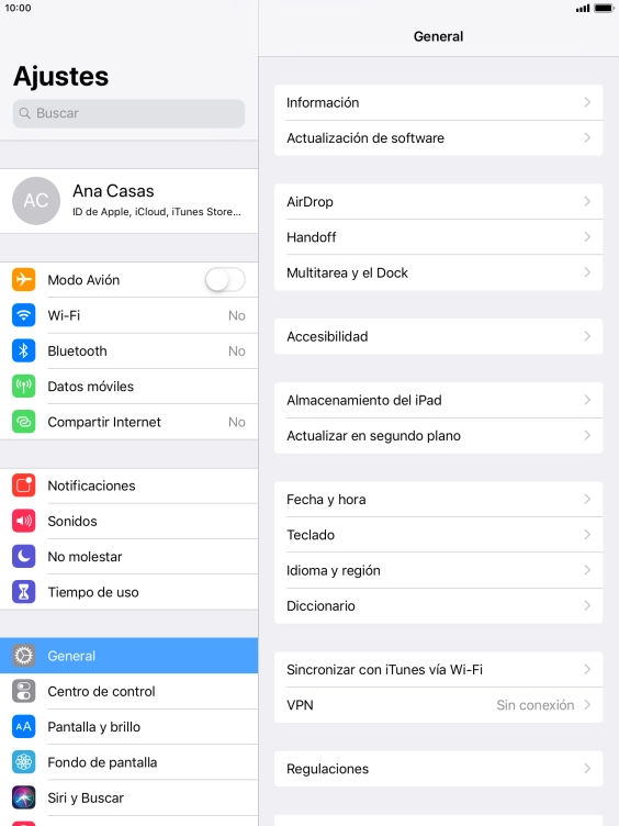 Pulsa tu ID de Apple.