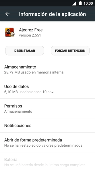 Pulsa Almacenamiento.
