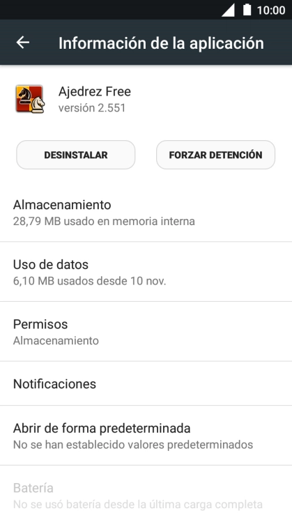 Pulsa Almacenamiento.