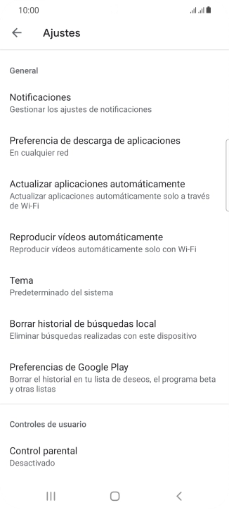 Pulsa Actualizar aplicaciones automáticamente.