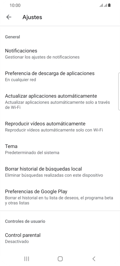Pulsa Actualizar aplicaciones automáticamente.