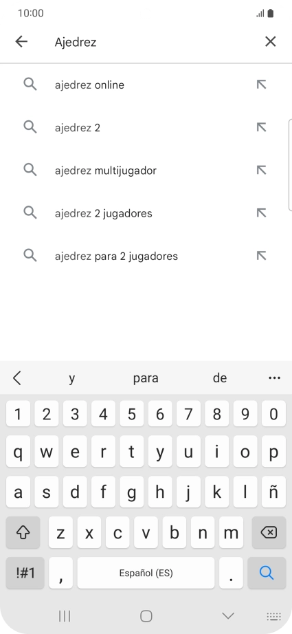Introduce el nombre del tema o de la app y pulsa el icono de búsqueda.