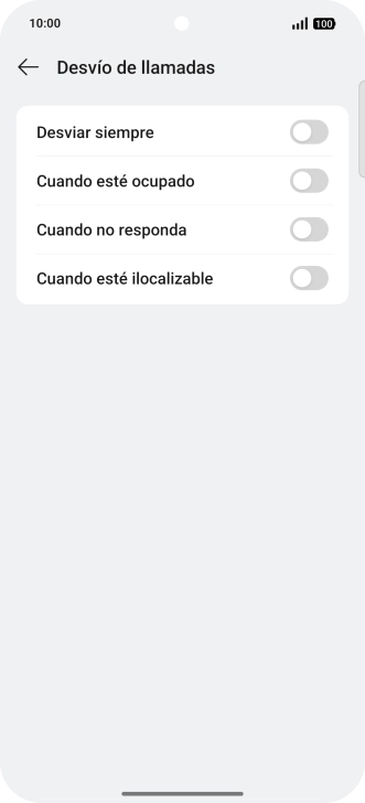 Pulsa el indicador  junto al tipo de desvío deseado.