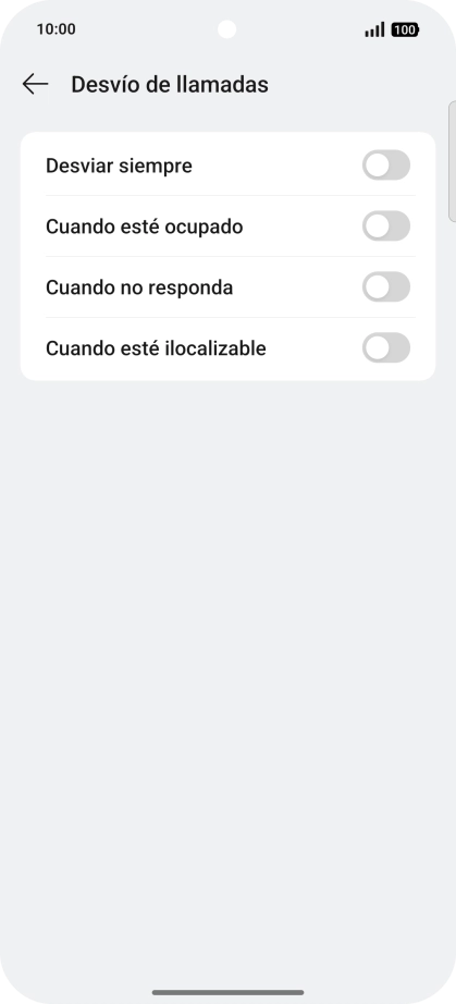 Pulsa el indicador  junto al tipo de desvío deseado.