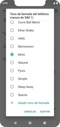 Pulsa el timbre de llamada deseado para seleccionarlo.