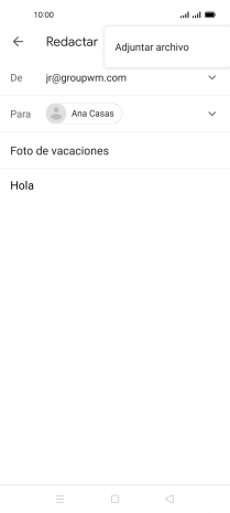 Pulsa Adjuntar archivo y desplázate a la carpeta deseada.