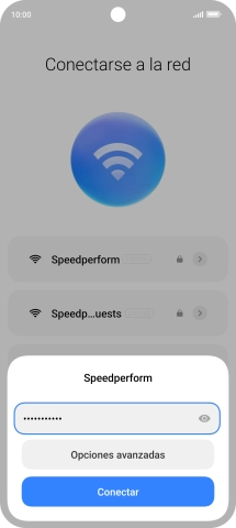 Introduce la contraseña de la red wifi y pulsa Conectar.
