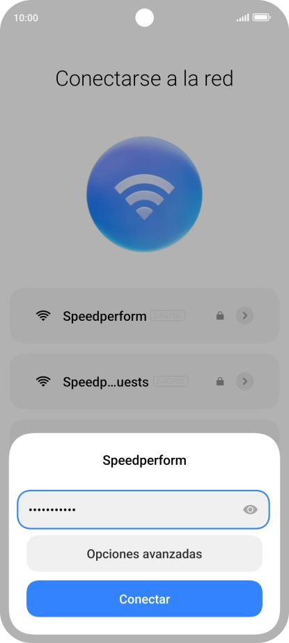 Introduce la contraseña de la red wifi y pulsa Conectar.