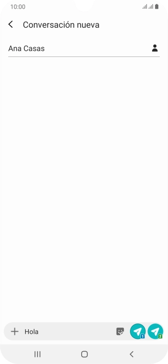 Pulsa el icono de envío junto a la tarjeta SIM deseada cuando termines de escribir el mensaje corto. Pulsa el icono de envío junto a la tarjeta SIM deseada cuando termines de escribir el mensaje corto.