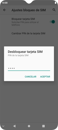 Introduce tu código PIN y pulsa ACEPTAR.