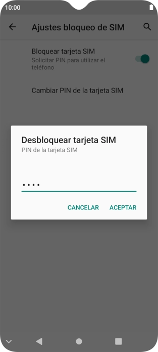 Introduce tu código PIN y pulsa ACEPTAR.