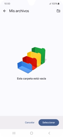 Si deseas crear una nueva carpeta, pulsa el icono de nueva carpeta y sigue las indicaciones de la pantalla para crearla.