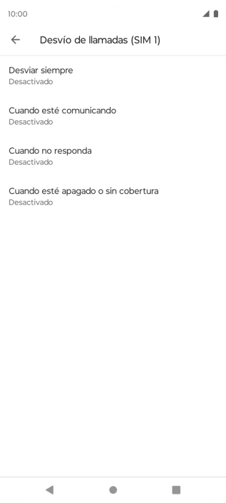 Pulsa el tipo de desvío deseado.