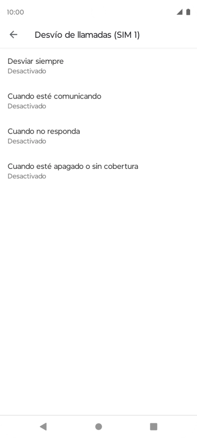 Pulsa el tipo de desvío deseado.