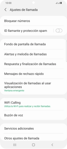 Pulsa Servicios adicionales.