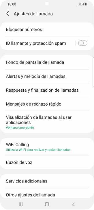 Pulsa Servicios adicionales.