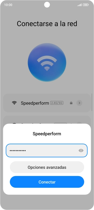 Introduce la contraseña de la red wifi y pulsa Conectar.