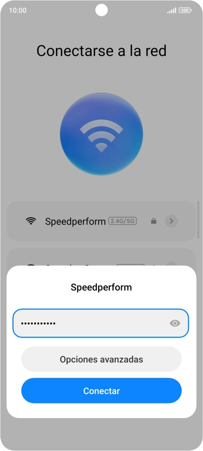 Introduce la contraseña de la red wifi y pulsa Conectar.
