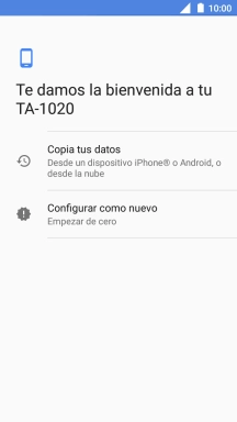 Puedes transferir el contenido de otro teléfono cuando activas tu teléfono por primera vez y cuando lo has restablecido. Cuando aparezca en la pantalla del teléfono esta imagen, ya está listo para la transmisión del contenido del otro teléfono.