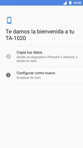 Puedes transferir el contenido de otro teléfono cuando activas tu teléfono por primera vez y cuando lo has restablecido. Cuando aparezca en la pantalla del teléfono esta imagen, ya está listo para la transmisión del contenido del otro teléfono.