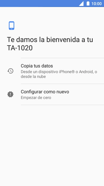 Puedes transferir el contenido de otro teléfono cuando activas tu teléfono por primera vez y cuando lo has restablecido. Cuando aparezca en la pantalla del teléfono esta imagen, ya está listo para la transmisión del contenido del otro teléfono.