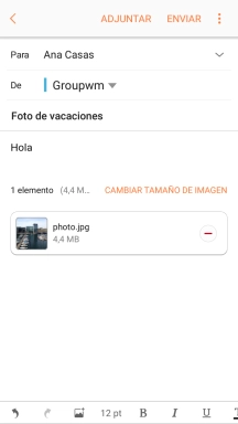 Pulsa ENVIAR cuando hayas terminado de escribir el correo electrónico.