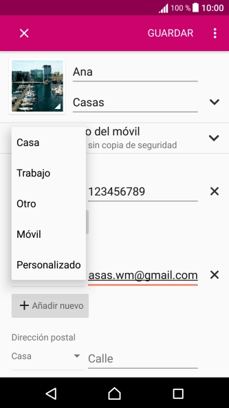 Pulsa el tipo de correo electrónico deseado.