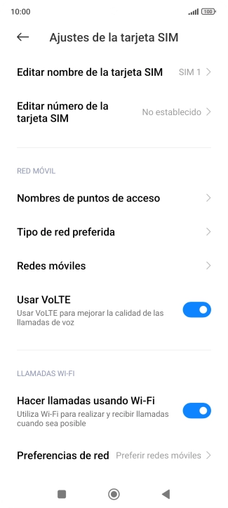 Pulsa Tipo de red preferida.