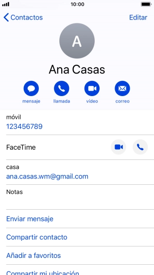 Pulsa el número de teléfono deseado.