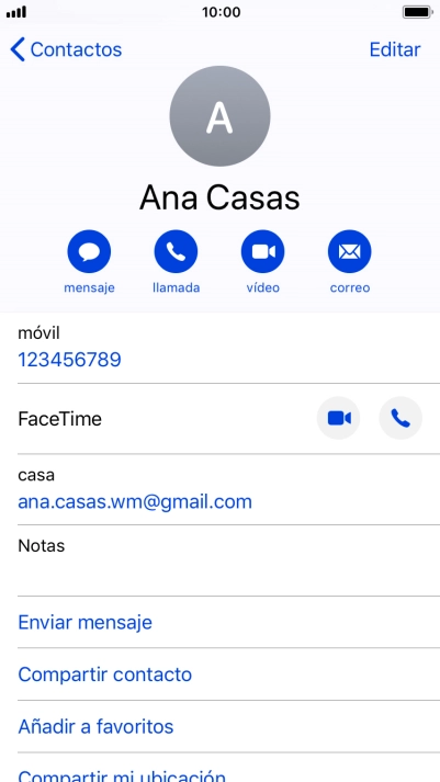 Pulsa el número de teléfono deseado.