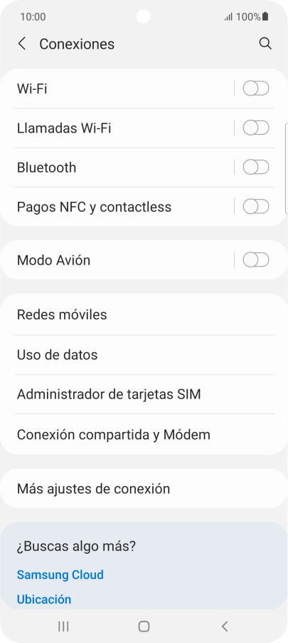 Pulsa Conexión compartida y Módem.