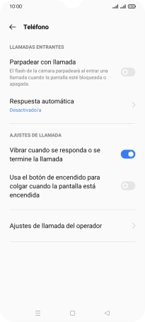 Pulsa Ajustes de llamada del operador.