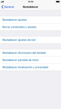 Pulsa Restablecer ajustes. Pulsa Restablecer ajustes.