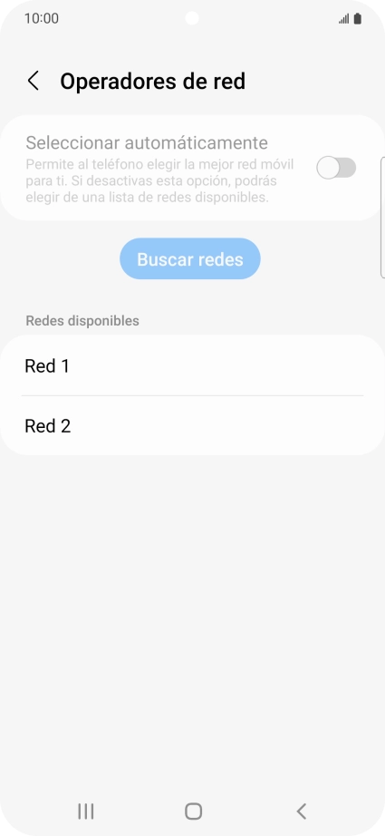 Pulsa la red deseada.