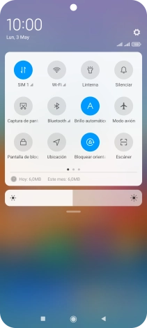 Pulsa el icono de datos móviles para activar o desactivar la función.