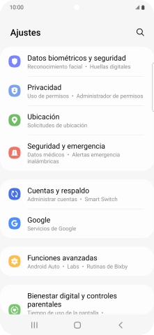 Pulsa Cuentas y respaldo.