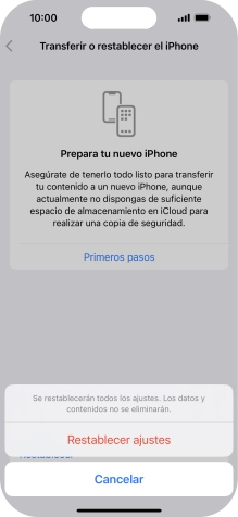 Pulsa Restablecer ajustes.