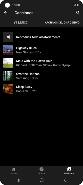 Pulsa el archivo de música deseado.