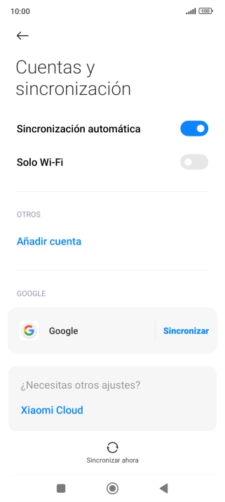 Pulsa la cuenta deseada.