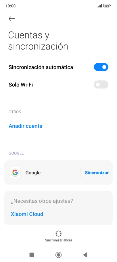 Pulsa la cuenta deseada.
