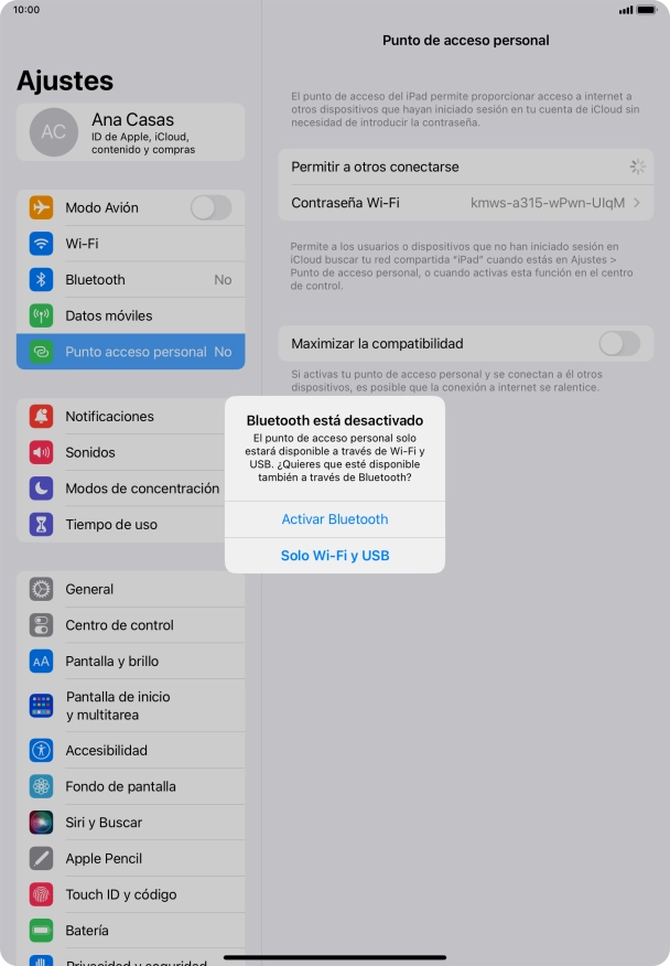 Si la función de wifi está activada, pulsa Solo Wi-Fi y USB. Si la función de wifi está activada, pulsa Solo Wi-Fi y USB.