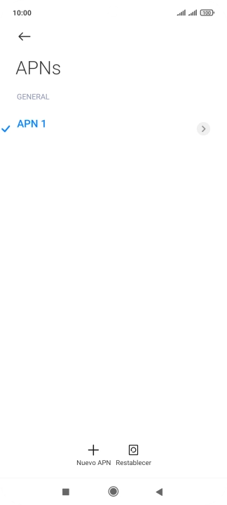 Pulsa Nuevo APN.
