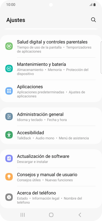 Pulsa Administración general.