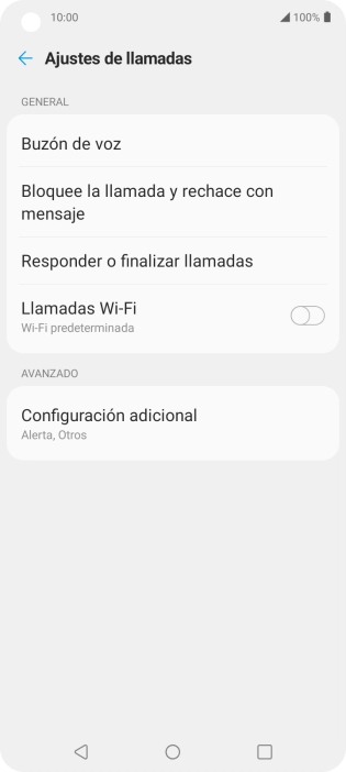 Pulsa Configuración adicional.