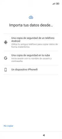 Pulsa la opción deseada y sigue las indicaciones de la pantalla para transferir contenido desde el otro teléfono y finalizar la activación de tu teléfono.